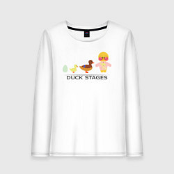 Лонгслив хлопковый женский Duck stages, цвет: белый