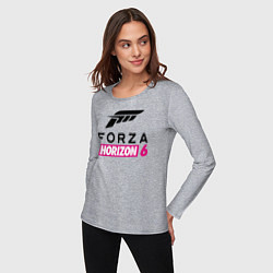 Лонгслив хлопковый женский Forza Horizon 6 logo, цвет: меланж — фото 2