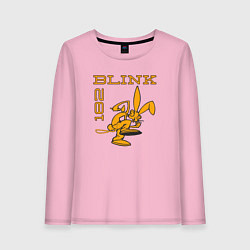 Лонгслив хлопковый женский Blink 182 Yellow Rabbit, цвет: светло-розовый