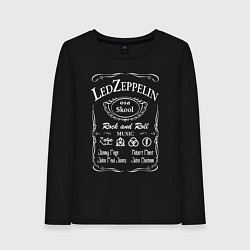Лонгслив хлопковый женский Led Zeppelin, Лед Зеппелин, цвет: черный
