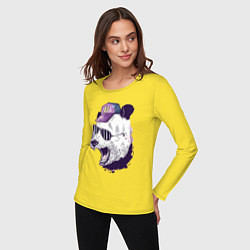 Лонгслив хлопковый женский Cool panda!, цвет: желтый — фото 2
