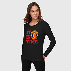 Лонгслив хлопковый женский It is Manchester United Time Манчестер Юнайтед, цвет: черный — фото 2