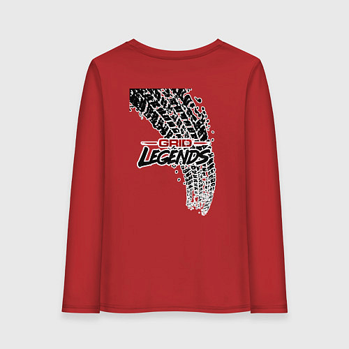 Женский лонгслив Грид / Красный – фото 2