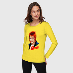 Лонгслив хлопковый женский David Bowie Blue Jacket, цвет: желтый — фото 2