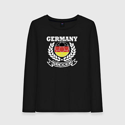 Лонгслив хлопковый женский Футбол Германия, цвет: черный