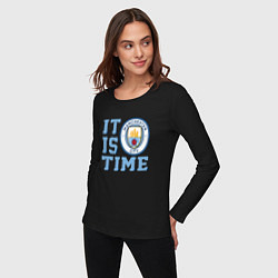 Лонгслив хлопковый женский It is Manchester City Time, цвет: черный — фото 2