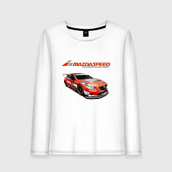 Лонгслив хлопковый женский Mazda Motorsport Development, цвет: белый