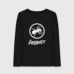 Лонгслив хлопковый женский Prodigy логотип, цвет: черный