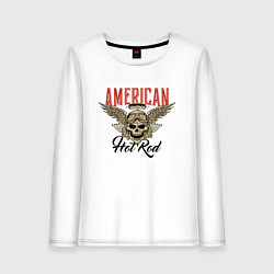 Лонгслив хлопковый женский American Hot Rod, цвет: белый