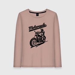 Лонгслив хлопковый женский Motorcycle Cool rider, цвет: пыльно-розовый