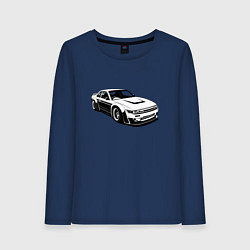 Лонгслив хлопковый женский Nissan Silvia S13 RB, цвет: тёмно-синий