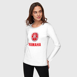Лонгслив хлопковый женский Yamaha Логотип Ямаха, цвет: белый — фото 2