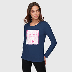 Лонгслив хлопковый женский Кросплеер Китагава, цвет: тёмно-синий — фото 2