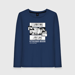 Лонгслив хлопковый женский Black Lobelia, цвет: тёмно-синий