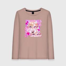 Лонгслив хлопковый женский Marin Kitagawa cosplayer, цвет: пыльно-розовый