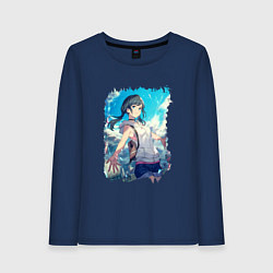 Лонгслив хлопковый женский Добрая Хина, цвет: тёмно-синий