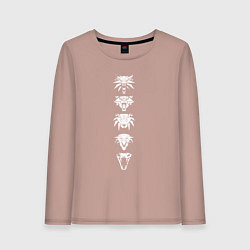Лонгслив хлопковый женский ШКОЛЫ ВЕДЬМАКОВ THE WITCHER, цвет: пыльно-розовый
