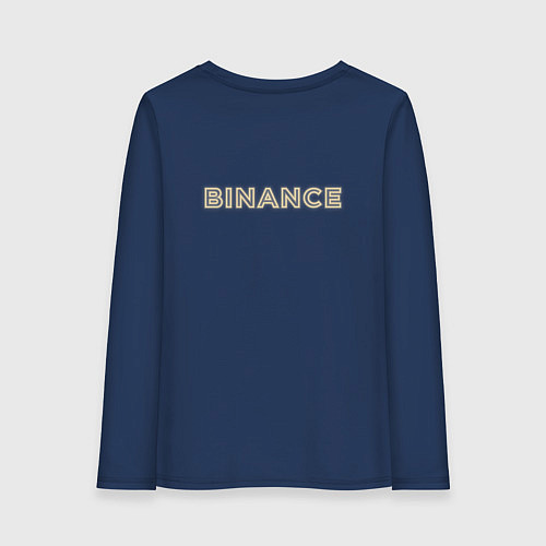 Женский лонгслив Бинанс с тигром в неоновом свечении / Тёмно-синий – фото 2