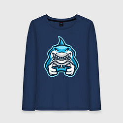 Лонгслив хлопковый женский Shark player, цвет: тёмно-синий