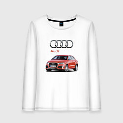 Лонгслив хлопковый женский Audi Germany Prestige, цвет: белый