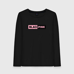 Лонгслив хлопковый женский BLACKPINK ЛОГОТИП, цвет: черный