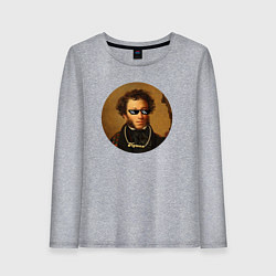 Лонгслив хлопковый женский Пушка!, цвет: меланж