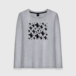 Лонгслив хлопковый женский Много Волков, цвет: меланж