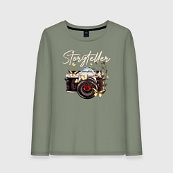 Лонгслив хлопковый женский Storyteller, цвет: авокадо