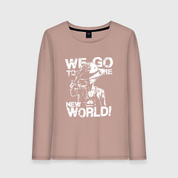 Лонгслив хлопковый женский WE GO TO THE NEW WORLD ВАНПИС, цвет: пыльно-розовый