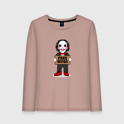 Лонгслив хлопковый женский Free Billy Hugs, цвет: пыльно-розовый