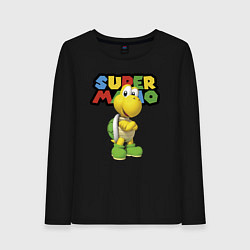 Лонгслив хлопковый женский Koopa Troopa Super Mario, цвет: черный