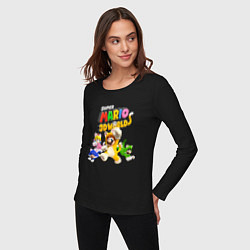 Лонгслив хлопковый женский Super Mario 3D World Nintendo Team of heroes, цвет: черный — фото 2