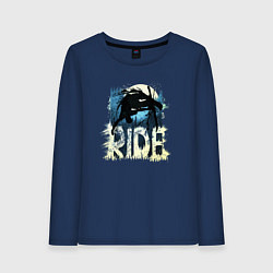 Лонгслив хлопковый женский Ride Ski, цвет: тёмно-синий