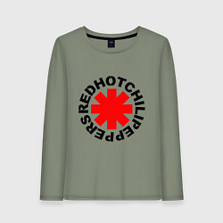 Лонгслив хлопковый женский Peppers logo, цвет: авокадо