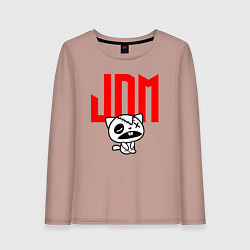 Лонгслив хлопковый женский JDM Kitten-Zombie Japan, цвет: пыльно-розовый