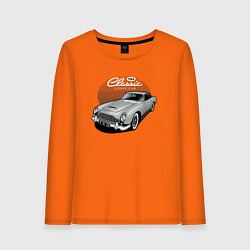 Лонгслив хлопковый женский Retro car, цвет: оранжевый