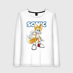 Лонгслив хлопковый женский Майлз Тейлз Прауэр Sonic Видеоигра, цвет: белый