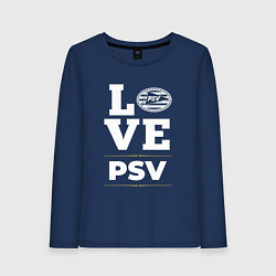 Лонгслив хлопковый женский PSV Love Classic, цвет: тёмно-синий
