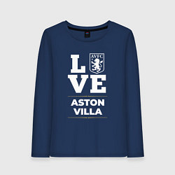 Лонгслив хлопковый женский Aston Villa Love Classic, цвет: тёмно-синий