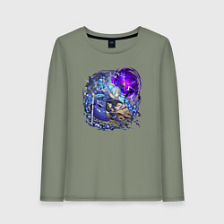 Лонгслив хлопковый женский Римуру в бою, цвет: авокадо