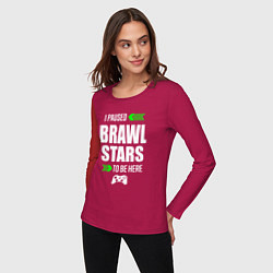 Лонгслив хлопковый женский Brawl Stars I Paused, цвет: маджента — фото 2