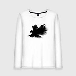 Лонгслив хлопковый женский Орел из дыма, цвет: белый