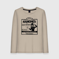 Лонгслив хлопковый женский Live at the Palladium, NY - Ramones, цвет: миндальный