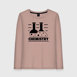 Лонгслив хлопковый женский CHEMISTRY химия, цвет: пыльно-розовый