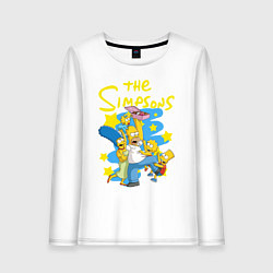 Лонгслив хлопковый женский The SimpsonsСемейка Симпсонов, цвет: белый