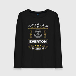 Лонгслив хлопковый женский Everton FC 1, цвет: черный