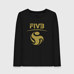 Лонгслив хлопковый женский FIVB ВОЛЕЙБОЛ ЛОГО, цвет: черный
