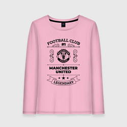 Лонгслив хлопковый женский Manchester United: Football Club Number 1 Legendar, цвет: светло-розовый