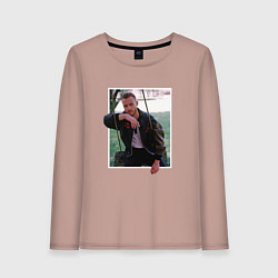 Лонгслив хлопковый женский Sen cal kapimi - Serkan, цвет: пыльно-розовый