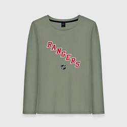 Лонгслив хлопковый женский New York Rangers NHL, цвет: авокадо